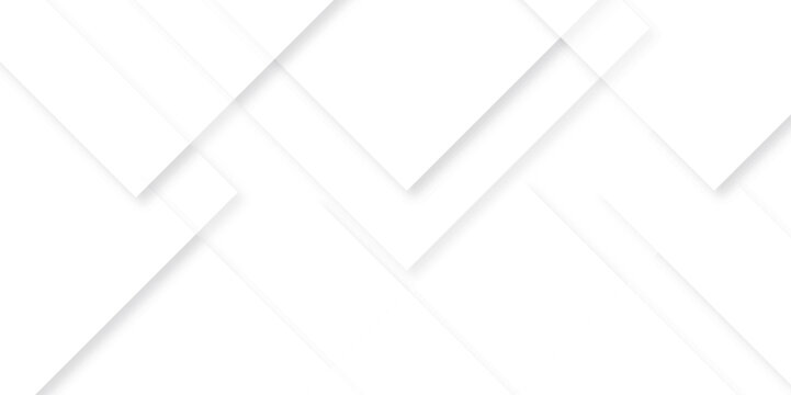 Modern Abstract white background design with layers of textured white transparent material in triangle and squares shapes. White color technology concept geometric line vector background.