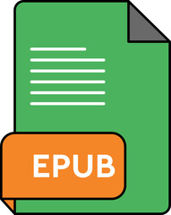 EPUB File Extension  icon Orange  and Malachite Crisp Corners