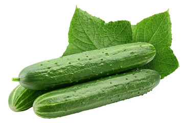 Cucumber isolated on white background, full depth of field
