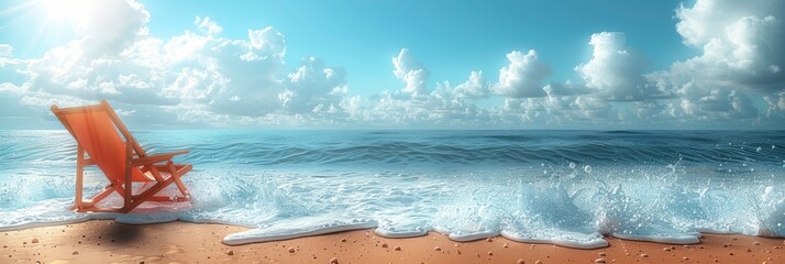 Beach Chair Summer Abstract Background, Banner Image For Website, Background, Desktop Wallpaper