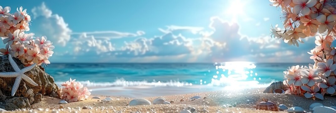 Beach Picnic Summer Abstract Background, Banner Image For Website, Background, Desktop Wallpaper