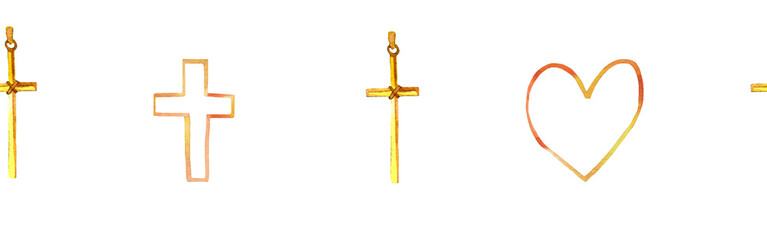 Watercolor hand drawn illustration thanksgiving to the Lord,christian border.Christian. Decorative border for the background of Christian publications, the design of banners, cards, sites