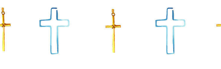 Watercolor hand drawn illustration thanksgiving to the Lord,christian border.Christian. Decorative border for the background of Christian publications, the design of banners, cards, sites