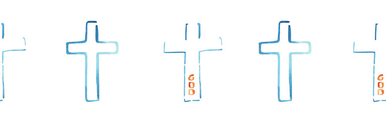 Watercolor hand drawn illustration thanksgiving to the Lord,christian border.Christian. Decorative border for the background of Christian publications, the design of banners, cards, sites