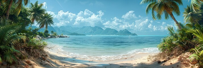 Beachside Heaven Summer Abstract , Banner Image For Website, Background, Desktop Wallpaper