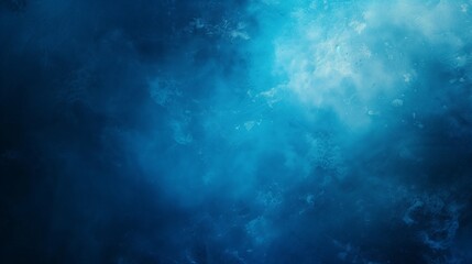 deep sea blue , color gradient rough abstract background shine bright light and glow template empty space , grainy noise grungy texture