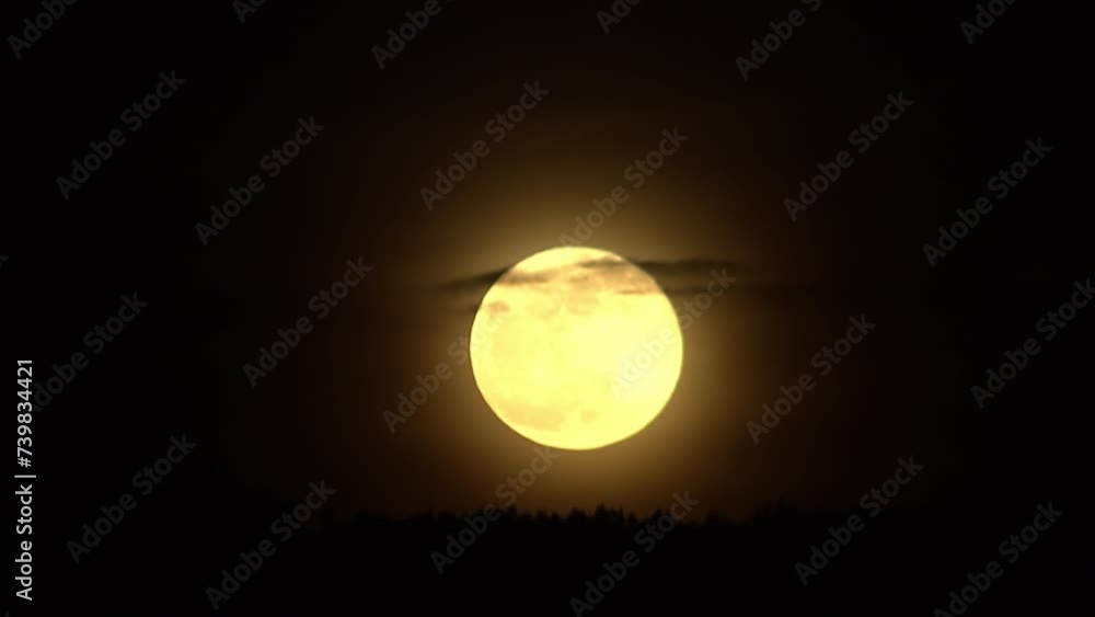 Sticker moving clouds on the background of the moon