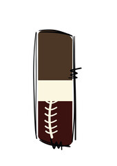 Unique Sports Themed American Football Alphabet Letters Doddle Style for Personal and Commercial Use - Customizable Doodle Patch Letters in Soft Yellow, Brown, and White Colors.
