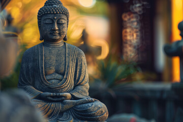 Fototapeta premium A slide background for showcasing spirituality and buddhism. Background image. Created with Generative AI technology