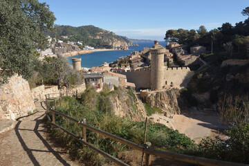 the road (Cami de Ronda) that leads to Tossa de Mar, Costa Brava, Girona province,Catalonia, Spain