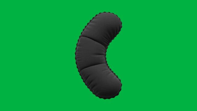 3D Balloon Parentheses () Symbol/Sign 4K animation in Matte Black Texture