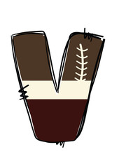 Unique Sports Themed American Football Alphabet Letters Doddle Style for Personal and Commercial Use - Customizable Doodle Patch Letters in Soft Yellow, Brown, and White Colors.
