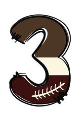 Naklejka premium Unique Sports Themed American Football Alphabet Letters Doddle Style for Personal and Commercial Use - Customizable Doodle Patch Letters in Soft Yellow, Brown, and White Colors. 