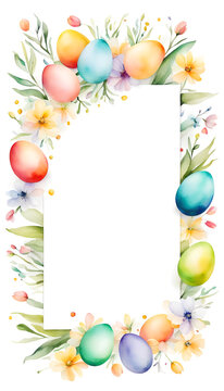 Beautiful easter background frame with copy space isolated on white