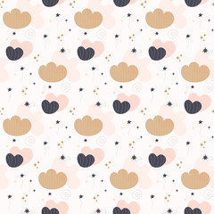 Bohemian baby pattern. Seamless baby pattern in boho style.