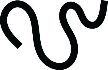 Black wiggly squiggly hand drawn line illustration.