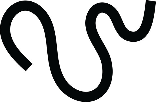 Black wiggly squiggly hand drawn line illustration.