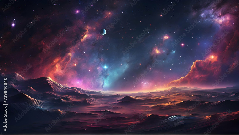 Wall mural beautiful cosmic background wallpaper illustration.