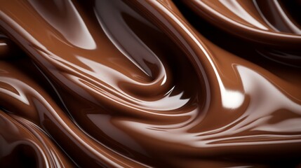 Swirls of chocolate cream as a background. Hot chocolate. - obrazy, fototapety, plakaty