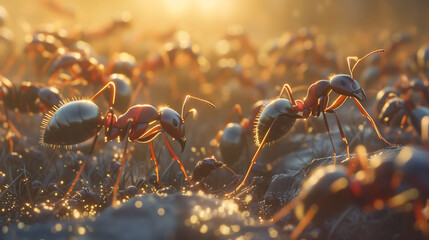 group of ants on the ground