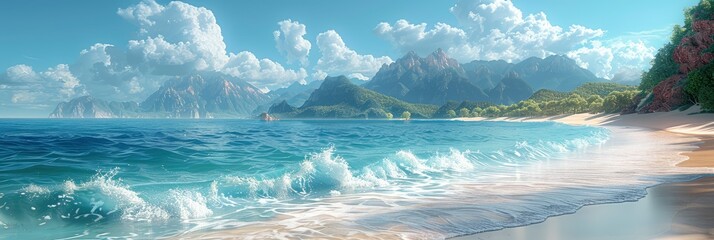 Seashore Stroll Summer Abstract Background, Banner Image For Website, Background, Desktop Wallpaper