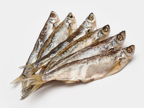 dried sabrefish isolate on a white background
