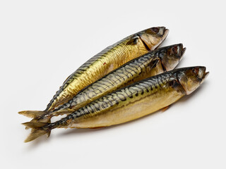 royal mackerel cold smoked layer isolate on a white background