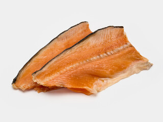 cold smoked salmon layer isolate on a white background