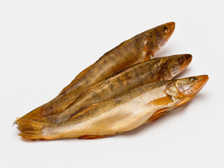 dried pike perch isolate on a white background