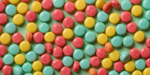 Obraz premium Multi-colored loli pop candies in the form of a pattern.