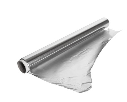 Aluminium Foil Roll, Aluminum Paper Isolated, Silver Cooking Foil, Light Metal Sheet