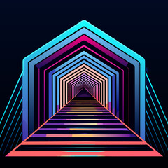 abstract neon line background geometric futuristic colorful beautiful amazing unreal bright figurative art vector vector