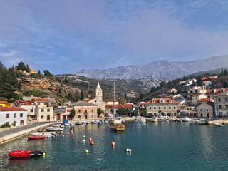 Fototapeta na wymiar Jablanac Croatia Hrvatska cove adriatic sea coast town arhitecture 
