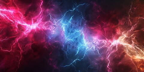 a blue and pink lightning