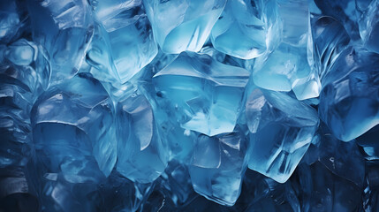 Ice cubes in macro lens - obrazy, fototapety, plakaty