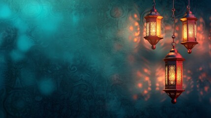 Ramadan decoration background with copy space 