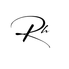 A hand-drawn signature logo design template	