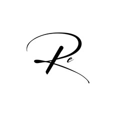 A hand-drawn signature logo design template	