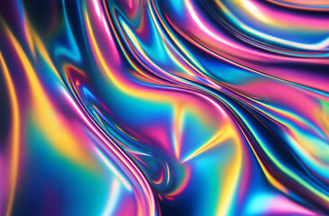 Ethereal Color Waves: A Holographic Abstract Masterpiece