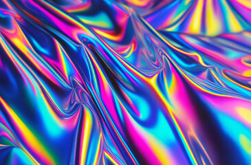 Ethereal Color Waves: A Holographic Abstract Masterpiece