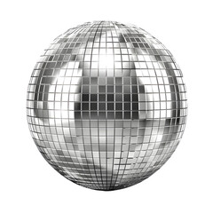 silver disco ball on a transparent background - obrazy, fototapety, plakaty