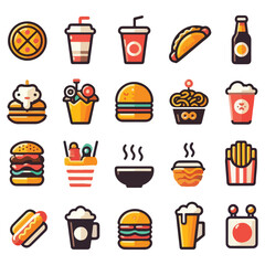 Fast Food  icons set.