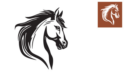 GREAT HEAD HORSE LOGO, silhouette of simple horse face vector illustrations