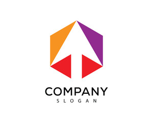vector polygon arrow logo vector design