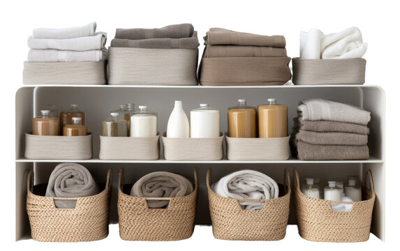 Fashionable Fabric Bins on white background