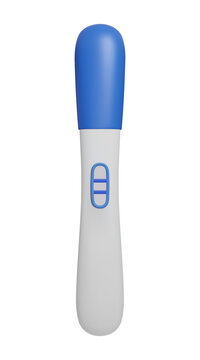 3D pregnancy test kit isolated on white. Ovulation, fertility test stick vector illustration. Childbirth motherhood pregnancy planning, female healthcare. 3D medical pregnancy test realistic render.