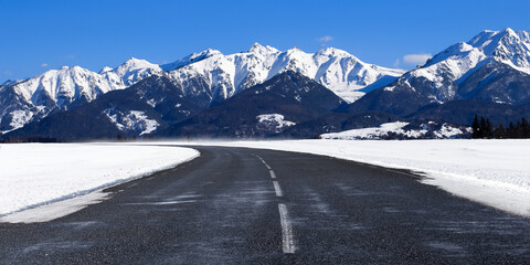 winter road in the alps, generative ai - 739865429