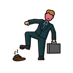 Businessman stepping in dog poo isolated vector illustration for Tartan Day on April 6 - 739866253