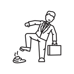 Businessman stepped in dog poo vector icon for Tartan Day on April 6 - 739866256