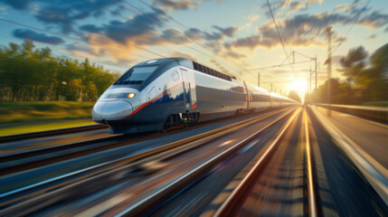 High-speed bullet train Сutting edge technology innovation enabled the development of fast and efficient rail transportation which is increasingly becoming a popular alternative to air and road travel
